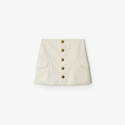 Cotton Mini Skirt in Off white - Women | Burberry® Official