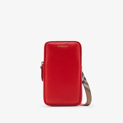 Phone Pouch in Bright red - Women | Burberry® Official