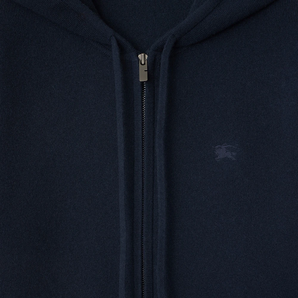 Cashmere Blend Zip Hoodie in Navy - Men | Burberry® Official