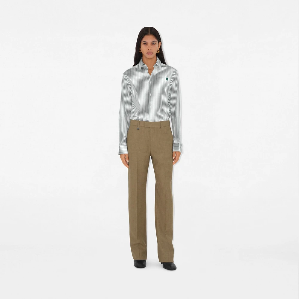 Wool Tailored Trousers in Linden/mountain - Women | Burberry® Official