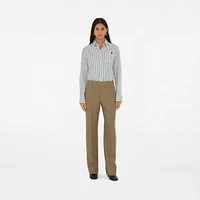 Wool Tailored Trousers in Linden/mountain - Women | Burberry® Official