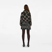 Cropped Reversible Check Jacket in Snug - Women, Nylon | Burberry® Official