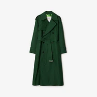 Long Highgrove Castleford Trench Coat in Ivy - Women, Cotton Gabardine | Burberry® Official