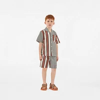 Striped Cotton Shorts in Multicolour | Burberry® Official