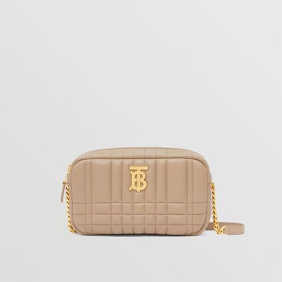 Quilted Leather Small Lola Camera Bag in Oat Beige - Women | Burberry® Official