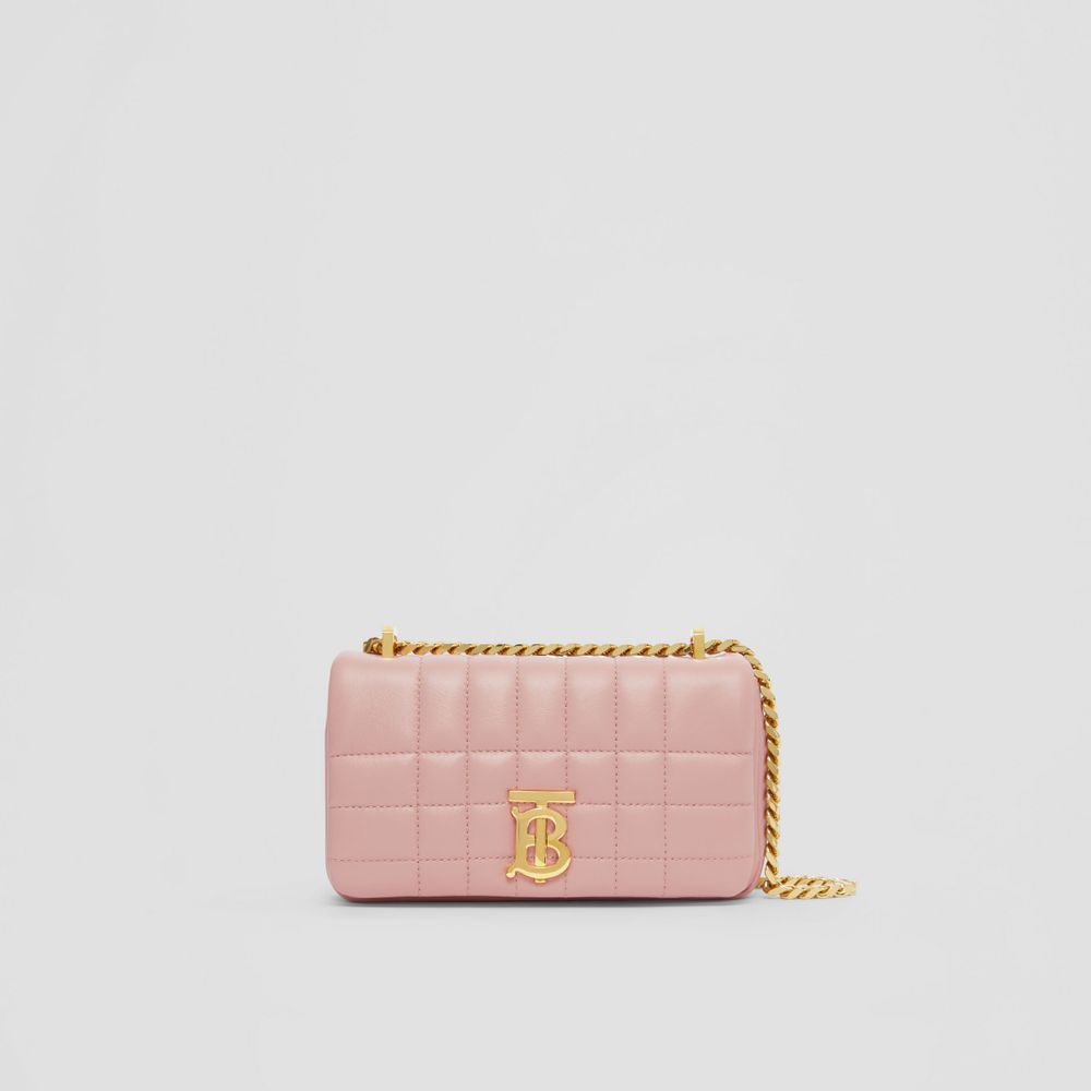 Quilted Leather Mini Lola Bag in Dusky Pink - Women | Burberry® Official