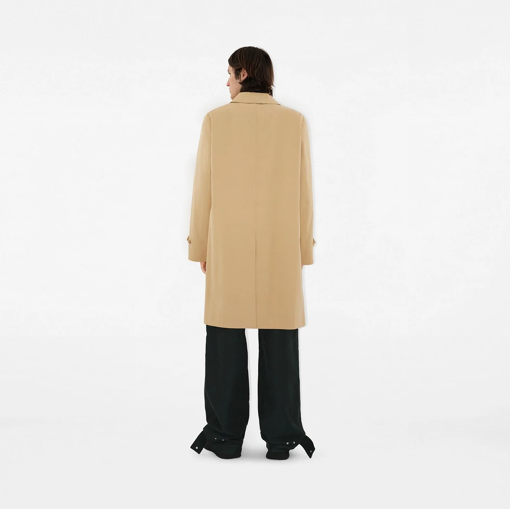 Long Gabardine Car Coat in Flax - Men, Cotton | Burberry® Official