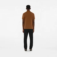 Cotton Silk Polo Shirt in Dark birch brown - Men | Burberry® Official