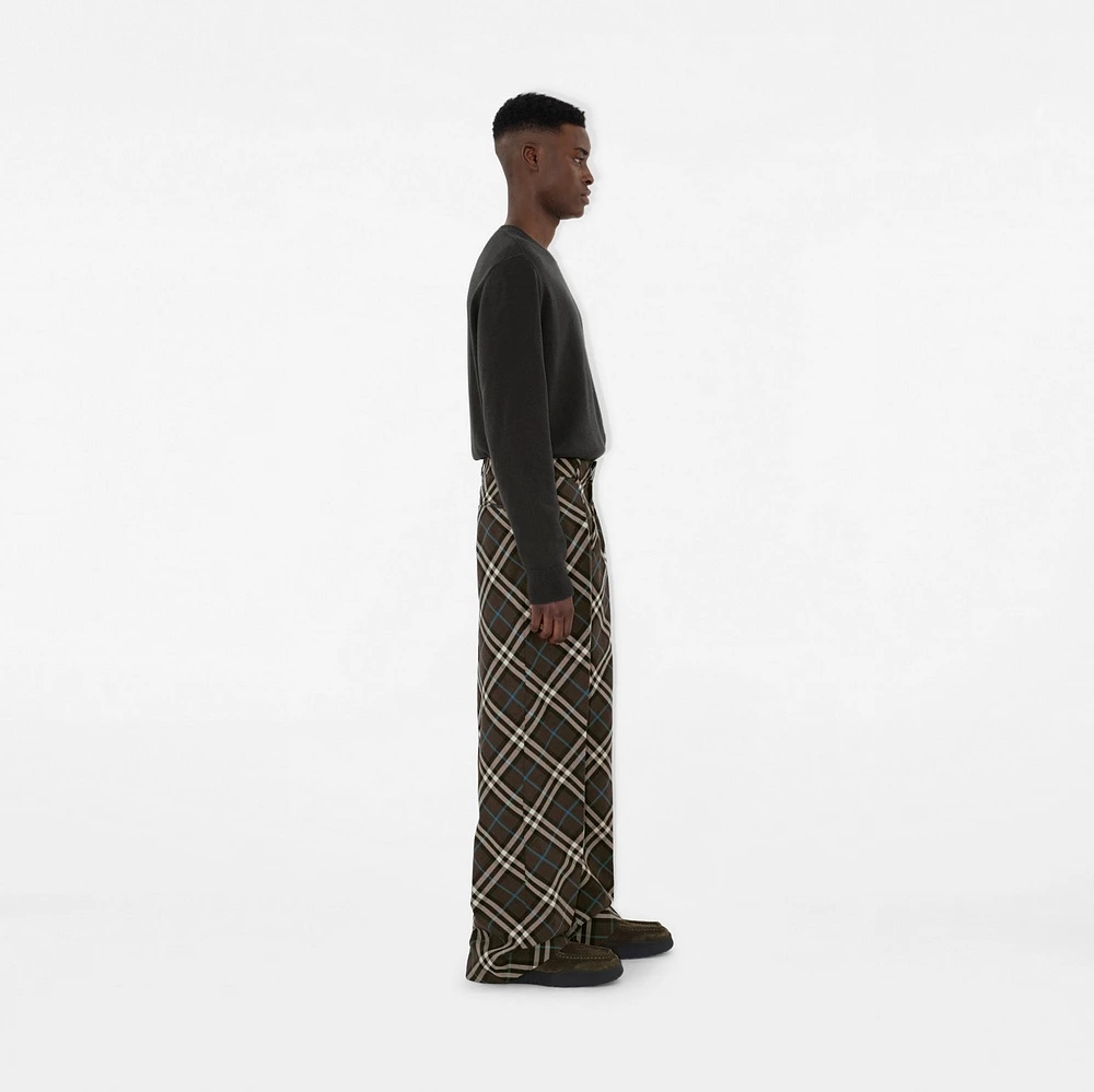 Check Wool Blend Tailored Trousers in Snug - Men | Burberry® Official