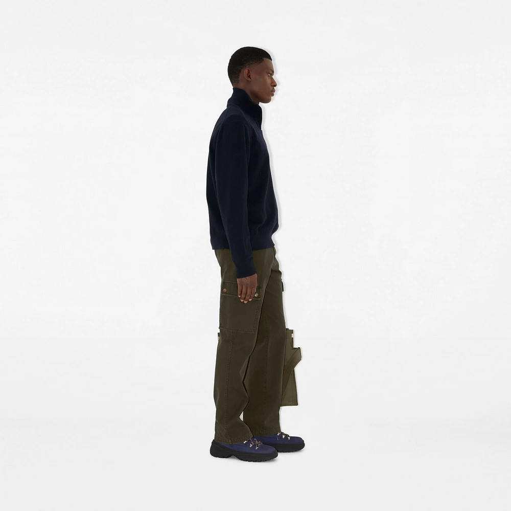 Cashmere Blend Half-zip Sweater in Navy - Men | Burberry® Official