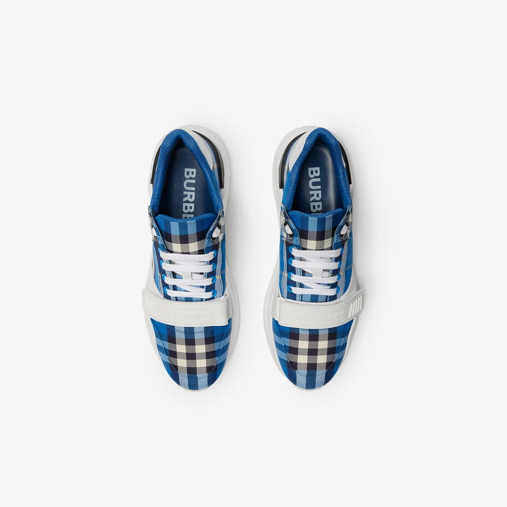 Check Sneakers in Hyacinth - Men, Nylon, Technical | Burberry® Official