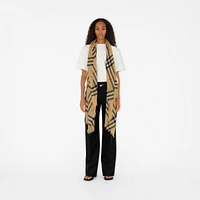 Check Wool Scarf in Sand | Burberry® Official