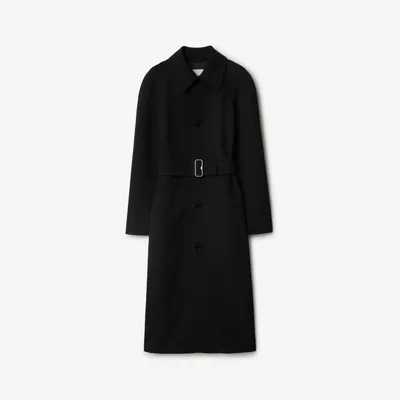 Wool Car Coat in Black - Women | Burberry® Official