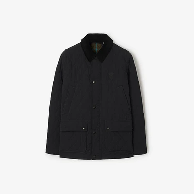 Quilted Nylon Barn Jacket in Black/snug - Men | Burberry® Official