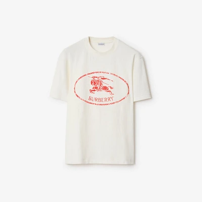 Knight Stamp Towelling T-shirt in Chalk white - Men | Burberry® Official