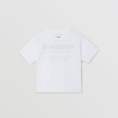 Horseferry Print Cotton T-shirt White - Children | Burberry® Official