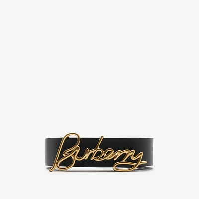 Reversible Leather Signature Belt in Black/soap - Women | Burberry® Official