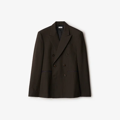Wool Tailored Jacket in Brown/black - Men | Burberry® Official