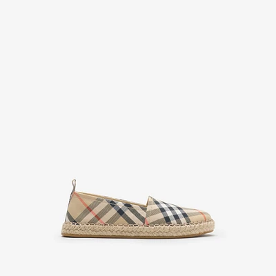 Check Espadrilles in Sand
