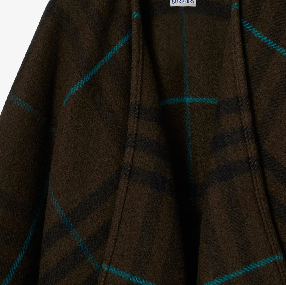 Check Wool Cashmere Cape in Snug | Burberry® Official