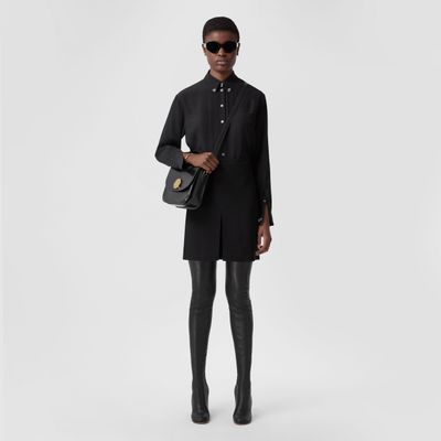 Viscose Cady Mini Skirt Black - Women | Burberry® Official