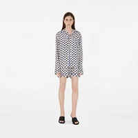 Postbox Silk Pyjama Shirt in Knight - Women | Burberry® Official