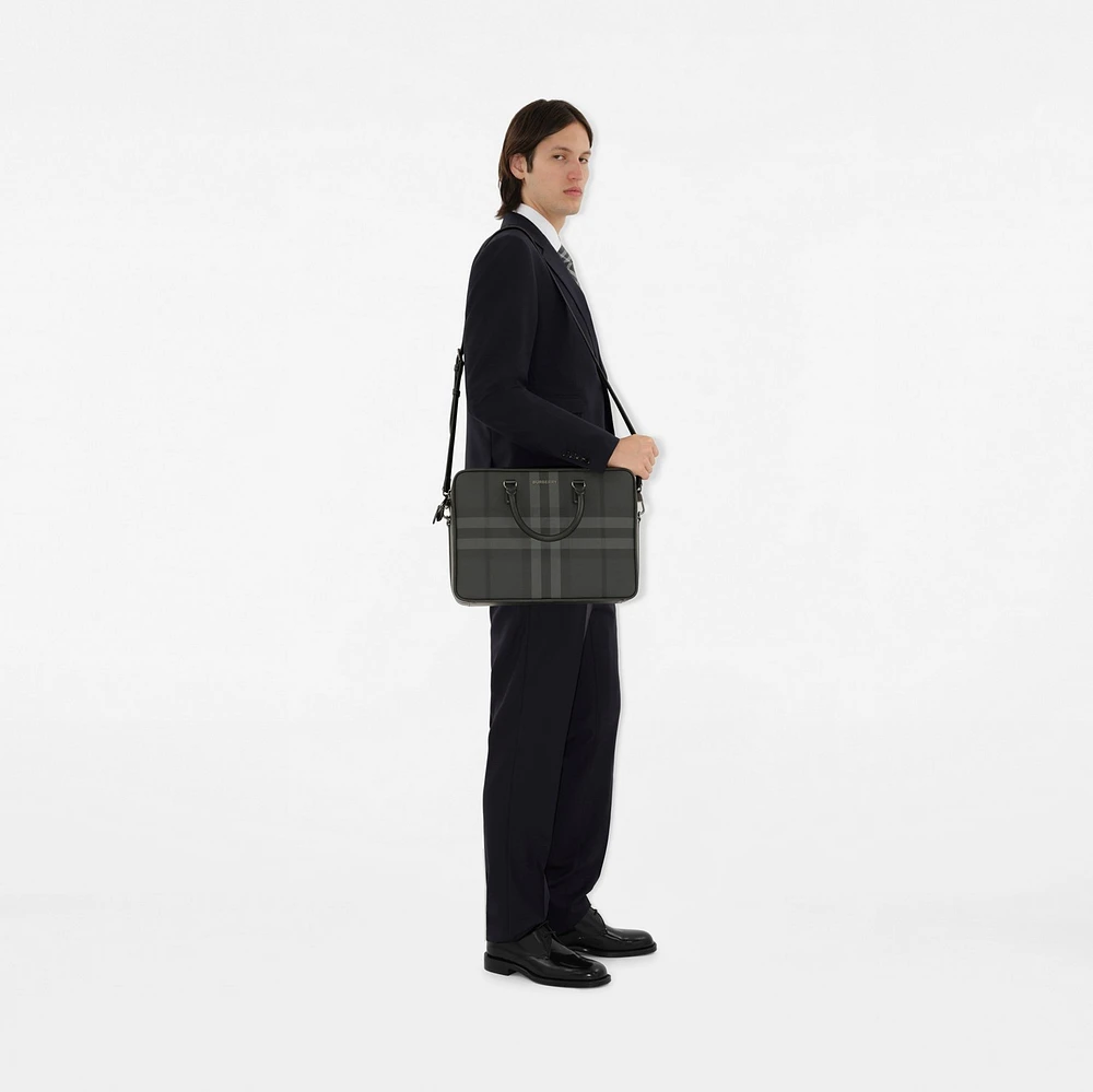 Ainsworth Briefcase in Charcoal grey - Men, Canvas | Burberry® Official