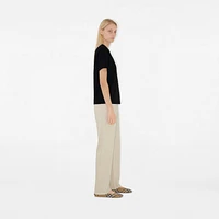 Check Label Cotton T-shirt in Black - Women | Burberry® Official