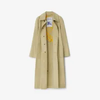 Long Bradford Car Coat in Hunter - Women, Cotton Gabardine | Burberry® Official