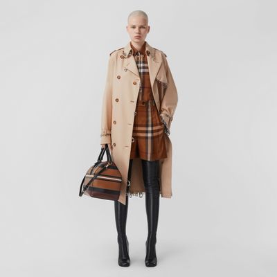 Check Wool Flannel Tailored Shorts Dark Birch Brown - Women | Burberry® Official