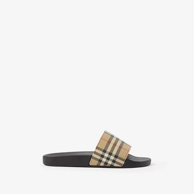 Check Slides in Archive beige - Men | Burberry® Official