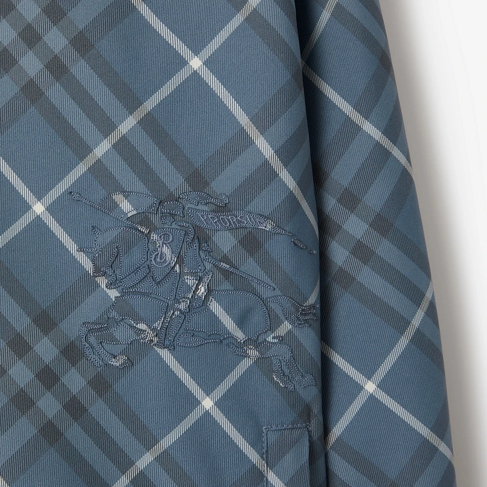 Reversible Check Hooded Jacket in Pewter - Men | Burberry® Official