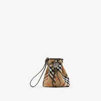 Check Drawstring Pouch​ in Sand - Women | Burberry® Official