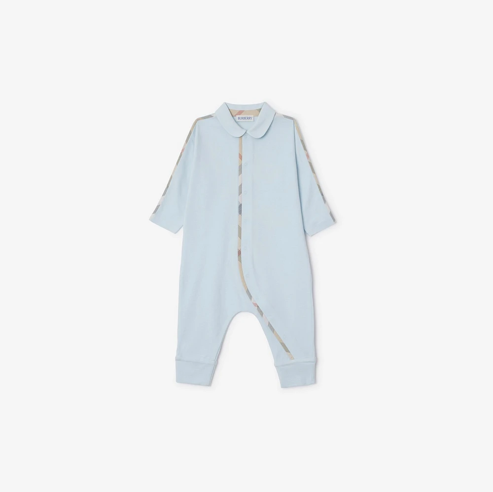 Stretch Cotton Three-piece Baby Gift Set in Bright sky blue - Children | Burberry® Official