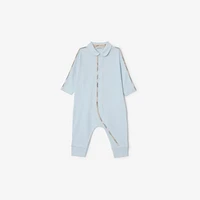 Stretch Cotton Three-piece Baby Gift Set in Bright sky blue - Children | Burberry® Official