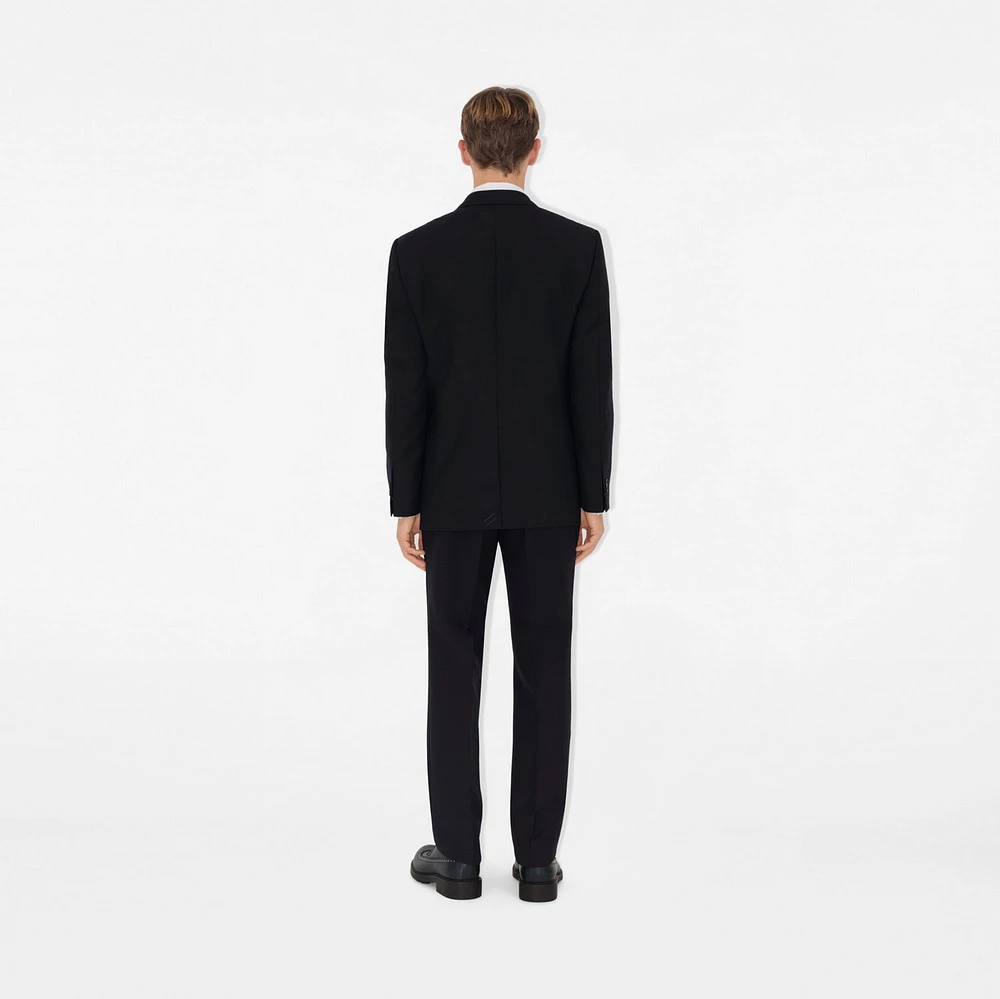 Wool Mohair Tailored Trousers in Black - Men | Burberry® Official