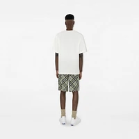 Check Silk Shorts in Lichen - Men | Burberry® Official