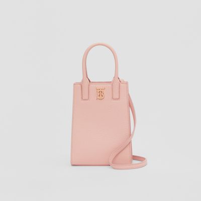Grainy Leather Micro Frances Tote in Dusky Pink - Women | Burberry® Official