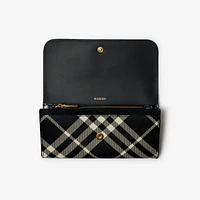 Check Continental Wallet in Black/calico - Women | Burberry® Official