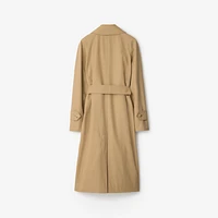 Long Gabardine Car Coat in Flax - Women, Cotton | Burberry® Official