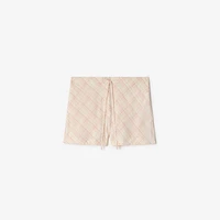 Check Cotton Pyjama Shorts in Dusky rose - Women | Burberry® Official