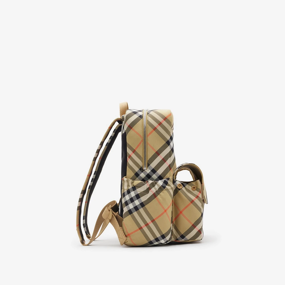 Check Nylon Backpack in Sand - Children | Burberry® Official