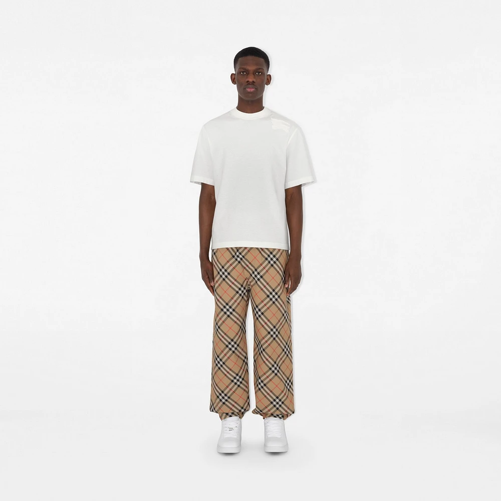 Check Twill Trousers in Sand - Men | Burberry® Official