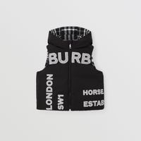 Reversible Horseferry Print Down-filled Gilet Black | Burberry® Official