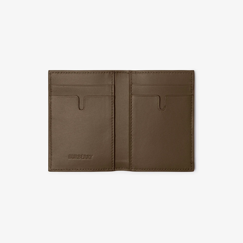 Check Folding Card Case in Sand - Men