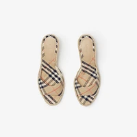 Check Mews Espadrille Mules​ in Sand - Women, Linen | Burberry® Official