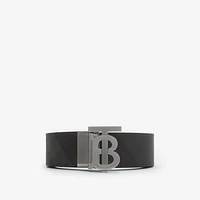 Reversible Check TB Belt in Charcoal/graphite - Men | Burberry® Official
