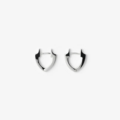 Shield Slim Earrings in Silver - Women | Burberry® Official