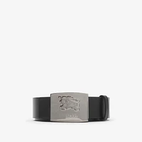 Reversible Check Square Knight Stamp Belt in Sand/black - Men, Leather | Burberry® Official