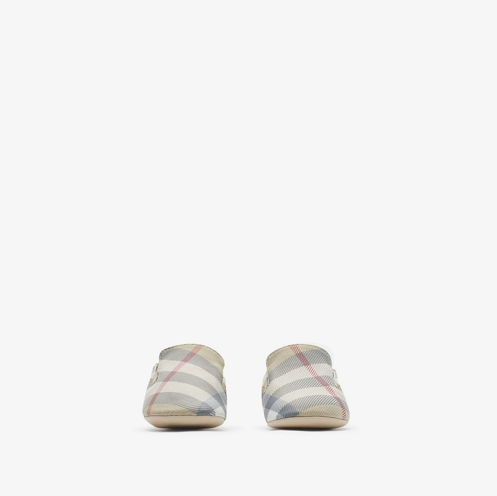 Check Nylon Blend Booties in Pale stone - Children | Burberry® Official